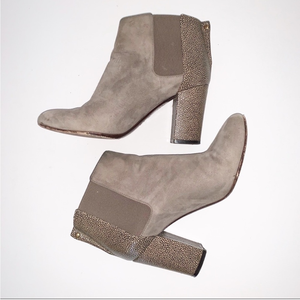 Lanvin stingray embossed suede ankle bootie